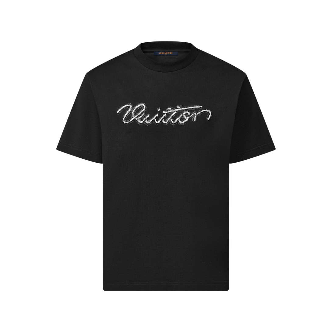 Camiseta de Manga Curta com Assinatura Bordada - Ready-to-Wear